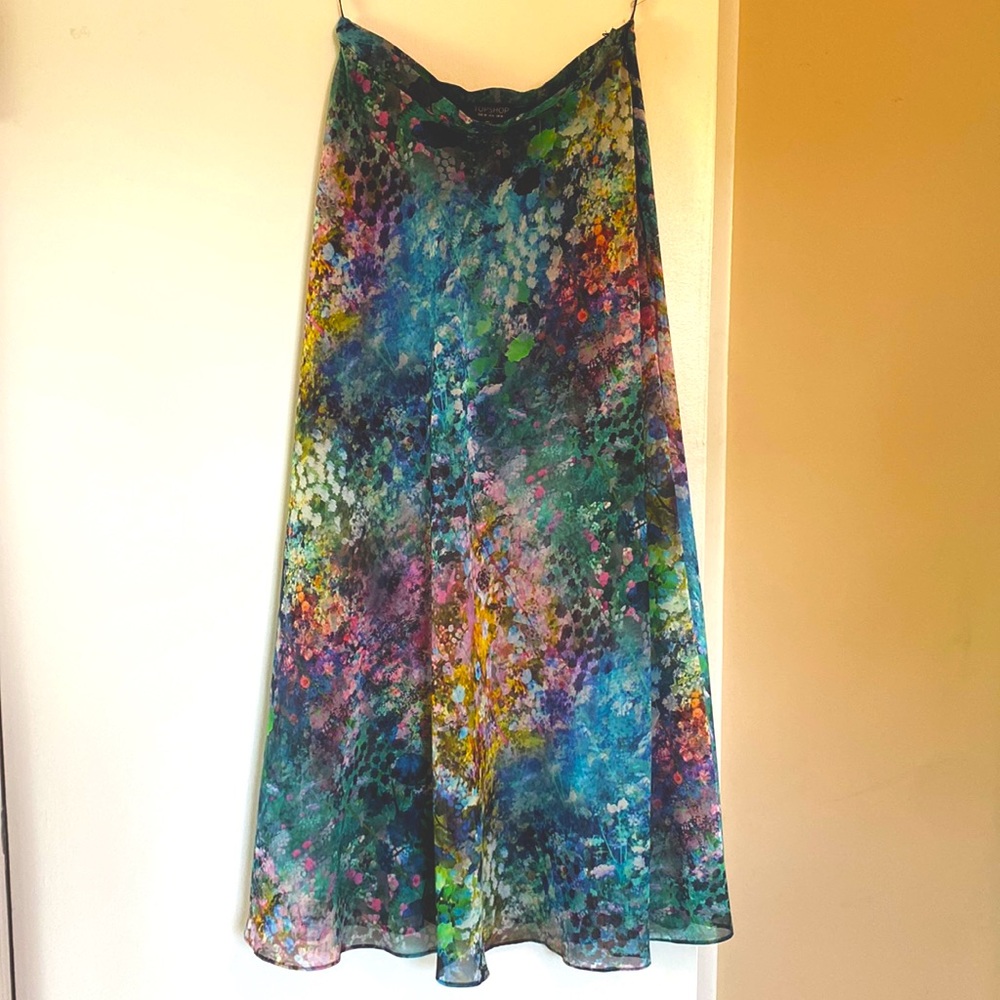 NWOT Blurry Floral Topshop Skirt Sz 6